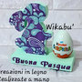 PORTA OVETTO DI PASQUA IN LEGNO con coniglio pasquale realizzato a MANO personalizzabile