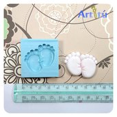 Stampo in silicone piedini uniti neonato misura n4 gesso resina handmade 