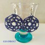 Orecchini crochet blu e argento