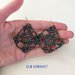 Orecchini Crochet rombo nero iridescente