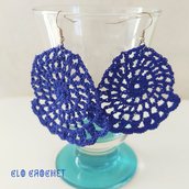 Orecchini Crochet blu elettrico