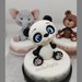 Cake Topper/Decorazione torta Panda-animali di zucchero