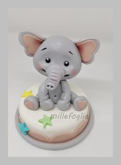 Cake Topper/Decorazione torta Elefante-animali di zucchero