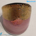 Anello Fascia Oro Rotto Piatto Rosa in vetro di Murano fatto a mano