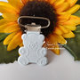 Clip in metallo orso -bianco-