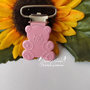 Clip in metallo orso -Rosa-