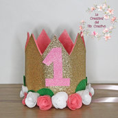 Coroncina per compleanno con numero e fiori