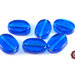 Lotto: 30 Perla Vetro: Ovale piatto - 17x12x4 mm - colore: Azzurro - KNN-AZ  