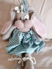 Coniglio decorazione fiocco nascita bebè 