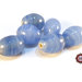 Lotto: 30 Perle Vetro - Ovale - 16,5x13 mm - Colore: Blu Light  - Effetto marmorizzato
