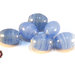Lotto: 30 Perle Vetro - Ovale - 16,5x13 mm - Colore: Blu Light  - Effetto marmorizzato