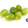 Lotto: 30 Perle Vetro - Ovale - 16,5x13 mm - Colore: Verde Acido  - Effetto marmorizzato