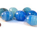 Lotto: 30 Perle Vetro - Ovale - 16,5x13 mm - Colore: Turchese/Blu  - Effetto marmorizzato