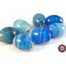 Lotto: 30 Perle Vetro - Ovale - 16,5x13 mm - Colore: Turchese/Blu  - Effetto marmorizzato