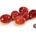 Lotto: 30 Perle Vetro - Ovale - 16,5x13 mm - Colore: Rosso - Effetto marmorizzato