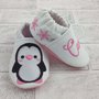 Scarpine ecopelle Pinguino personalizzate con nome - Bimba Neonata 3-6 mesi