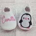 Scarpine ecopelle Pinguino personalizzate con nome - Bimba Neonata 3-6 mesi