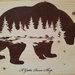Quadro sagomato in legno di abete con orso