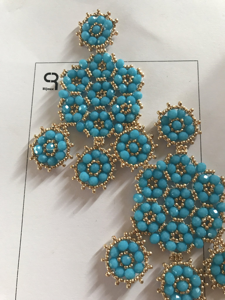 Orecchini A Goccia Lunghi In Argento 925 Con Zirconi Cubici E Turchese Stabilizzato – Stile Art Déco, Regalo Per La Festa Della Mamma