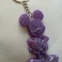 PORTACHIAVE RESINA TOPOLINO COLORE VIOLA GLITTER