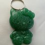 PORTACHIAVE RESINA HELLO KITTY VERDE CON GLITTER