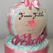 Torta di Pannolini femmina Profumo rosa Pampers Baby Dry + nome nascita battesimo baby shower