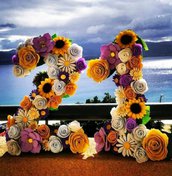 Numero decorativo o lettera compleanno floreale fiori