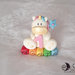 Cake topper unicorno su cubi nome arcobaleno e numero compleanno bimba con stelline