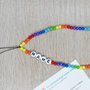 phone strap perline arcobaleno, cinturino per telefono perline, catenella per cellulare, ciondolo perline telefono, phone bead nome