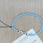 phone strap perline azzurro cielo, cinturino per telefono perline, catenella per cellulare, ciondolo perline telefono, phone beads nome