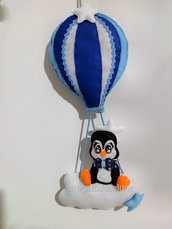 Fiocco nascita bimbo mongolfiera pinguino 🐧