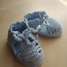 Sandali uncinetto neonato in cotone azzurro, regalo nascita, scarpine uncinetto neonato, sandali bebè, corredino neonato, scarpine cotone neonato
