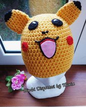 Cappello ad uncinetto, in lana, a forma di Pikachu dei Pokémon