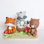 Cake topper Animali del bosco Woodland cake topper primo compleanno , animaletti del bosco