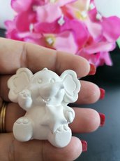 Elefantino - elefante  con stella in gesso ceramico per il fai da te