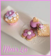 Cupcake e biscottini decorativi in pasta di mais 