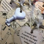 Segnaposto etichetta tags gessetti profumati musica spartito note musicali  matrimonio vintage