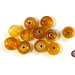 Lotto: 50 Perle Vetro - Tonde - 9x9 mm - Colore: Ambrato scuro - Effetto marmorizzato - KG-ASC
