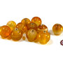 Lotto: 50 Perle Vetro - Tonde - 9x9 mm - Colore: Ambrato scuro - Effetto marmorizzato - KG-ASC