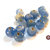 Lotto: 50 Perle Vetro - Tonde - 9x9 mm - Colore: Blu Light - Effetto marmorizzato - KG-BL