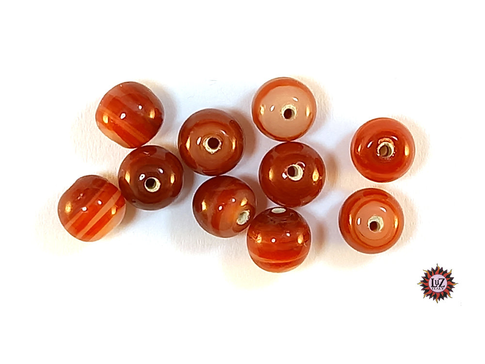 50 Perle Di Vetro Rotonde Effetto Ghiacciato - 10 Mm Di Diametro - R270 - Trasparenti E Opache