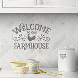 Adesivo country chic welcome to our farmhouse