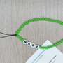 phone strap perline verde, cinturino per telefono perline, catenella per cellulare, ciondolo perline telefono, phone beads nome