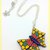 Collana in fimo handmade farfalla di murrine etnica elegante idea regalo donna 