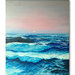 ACRILICO SU TELA ORIGINALE "Before the night" - mare dipinto - tramonto sul mare - onde  