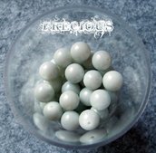 30 perline cerate bianco mat