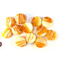 Lotto: 30 Perle Vetro - Tonde Piatto - 13x6 mm - Colore:  Bianco Arancio - Effetto marmorizzato - KP-BAR