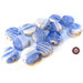 Lotto: 30 Perle Vetro - Tonde Piatto - 13x6 mm - Colore: Blu Light - Effetto marmorizzato - KP-BL