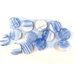 Lotto: 30 Perle Vetro - Tonde Piatto - 13x6 mm - Colore: Blu Light - Effetto marmorizzato - KP-BL