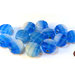 Lotto: 30 Perle Vetro - Tonde Piatto - 13x6 mm - Colore: Turchese - Effetto marmorizzato - KP-T